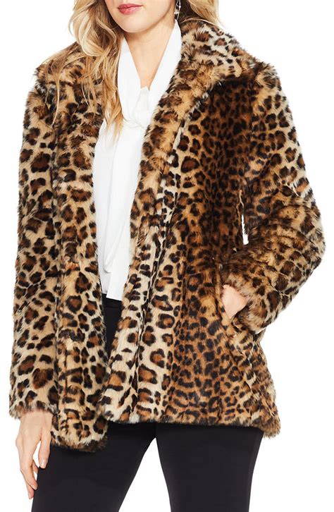 Leopard Print Faux Fur Jacket 